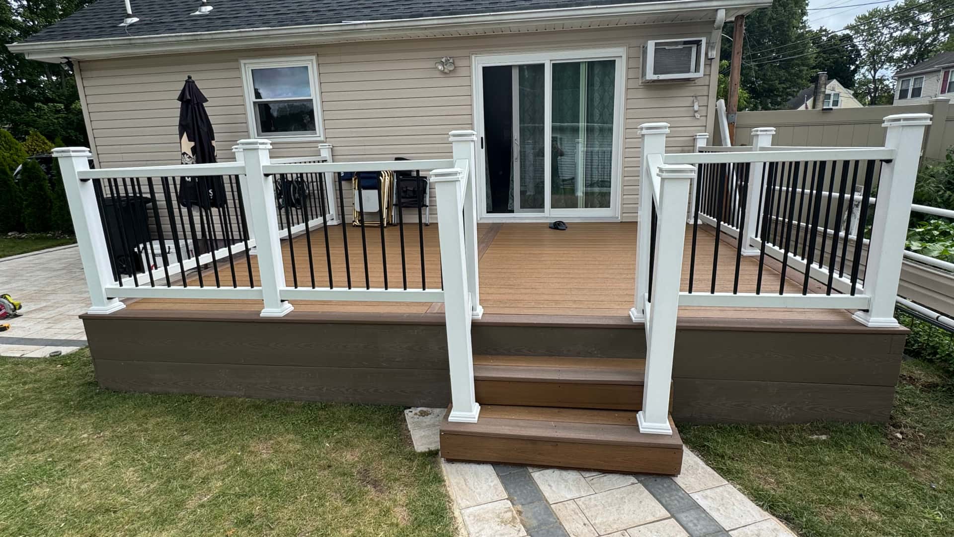 Custom deck built by C&Sons Jersey Builders in North Jersey